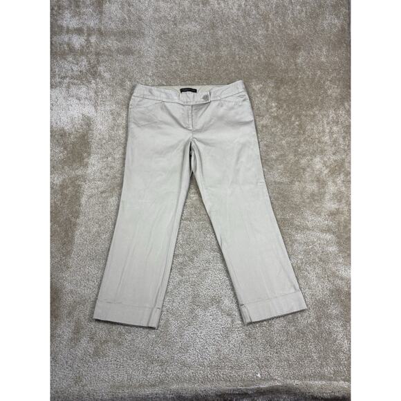 The Limited Pants - The Limited Sz 10 Drew Fit Cuffed Ankle Length Pants Beige Straight Leg B138